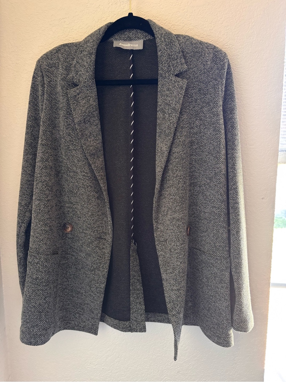 daniel rainn Anthropologie women’s Tweed hunter green Oversized Blazer Medium